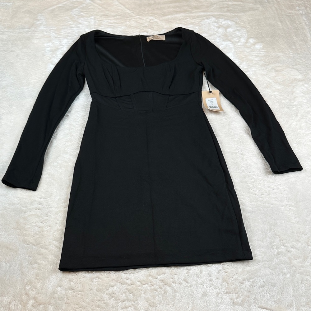 NWT Bailey 44 Gizella Dress Black Long Sleeve Bodycon Dress Size Small MSRP $218 - Picture 5 of 11